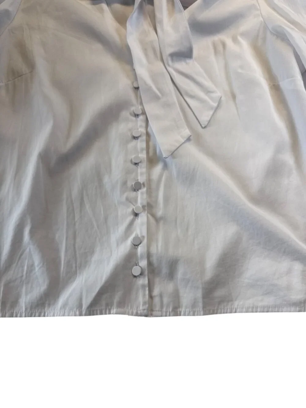 Madewell Womens V-Neck Button Front Top~Size XL~White Cotton Poplin NWD L14 46